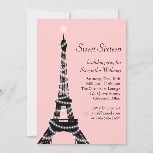 Sweet Sixteen Eiffel Tower Invitation