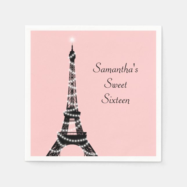 Sweet Sixteen Eiffel Tower Napkin (Front)
