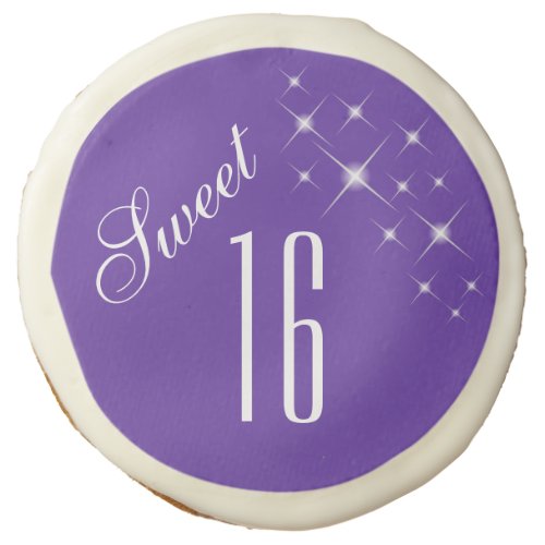 Sweet Sixteen Elegant Purple Stars Dipped Cookie