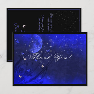 Sweet Sixteen Enchanted Evening Purple Blue Thank You Card