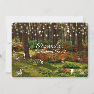 Sweet Sixteen Enchanted Forest Fairies Bunnies Invitation