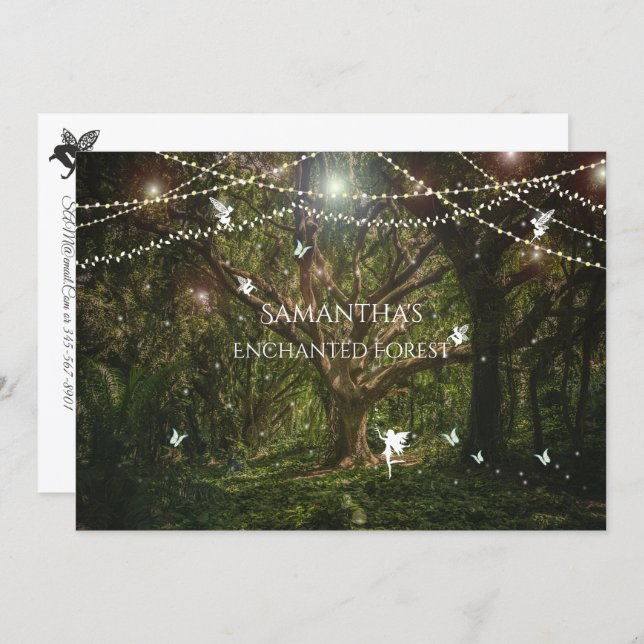 Sweet Sixteen, Enchanted Forest, Fairies, Custom Invitation (Front/Back)