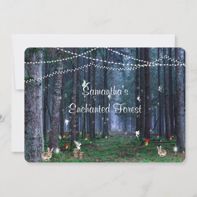 Sweet Sixteen, Enchanted Forest, Fairies, Custom Invitation (Front)