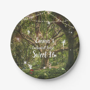 Sweet Sixteen Enchanted Forest Fairies Paper Plates