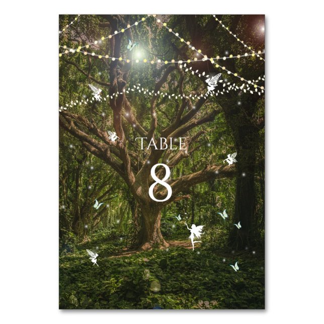   Sweet Sixteen, Enchanted Forest, Fairies   Table Number (Front)