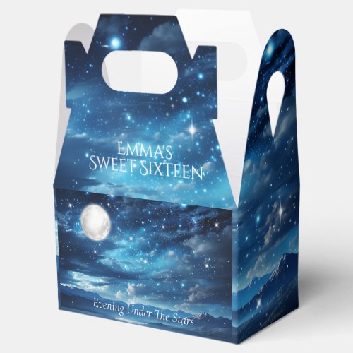Sweet Sixteen Evening Under the Stars Favor Boxes