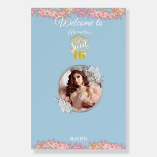 Sweet sixteen Fairytale Princess Photo Guest Book Foam Board