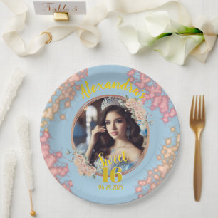 Sweet Sixteen Fairytale Princess Photo  Paper Plates
