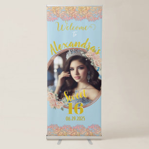 Sweet sixteen Fairytale Princess Photo Retractable Banner