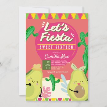Sweet Sixteen Fiesta Invitation by party_depot at Zazzle