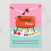 Sweet Sixteen Fondue Birthday Party Invitations