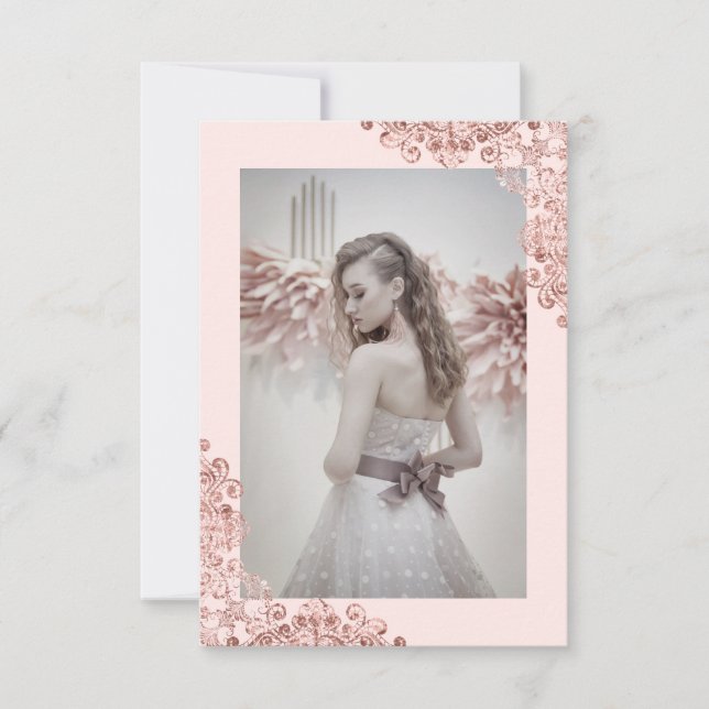 Sweet Sixteen Girl Trendy Lace Rose Gold (Front)