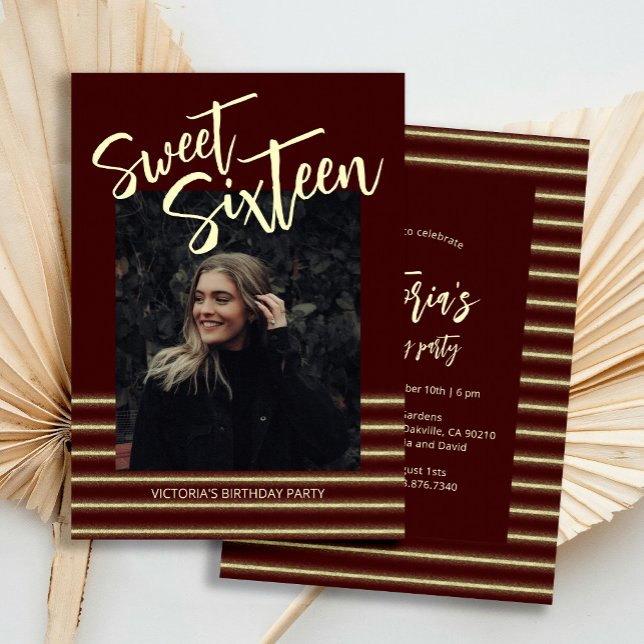 Sweet Sixteen Glitter Wine Birthday Party  Invitation (Creator Uploaded)