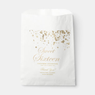 Sweet Sixteen Gold Faux Foil and Glitter Favor Bag