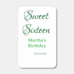 Sweet Sixteen green name date calligraphy boho ret Matchboxes