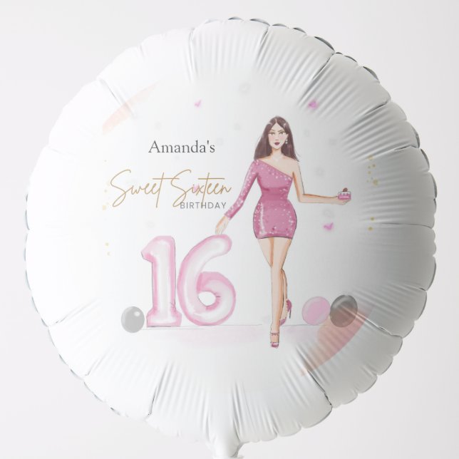 sweet sixteen, happy 16th birthday, balloon (Front)