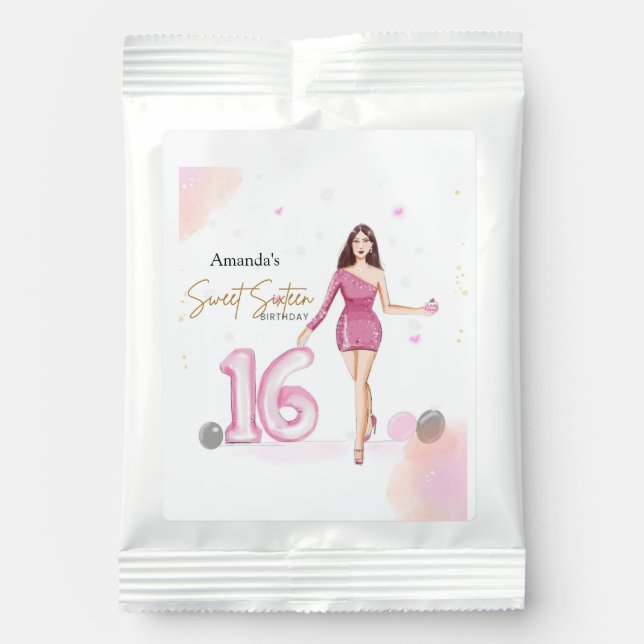 sweet sixteen, happy 16th birthday, margarita drink mix (Front)