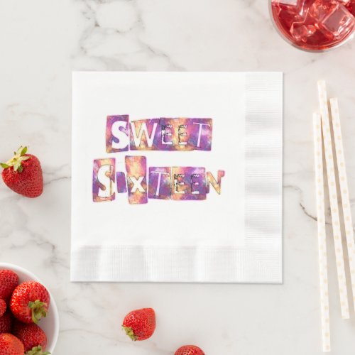 Sweet Sixteen Happy Birthday Party  Napkins