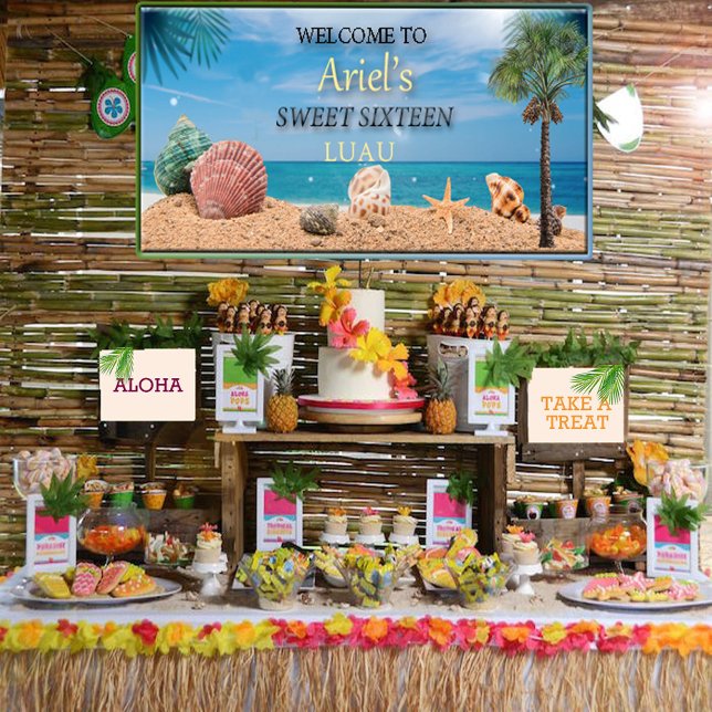Sweet Sixteen Hawaiian Luau  Banner (Creator Uploaded)
