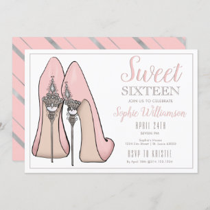 Sweet Sixteen High Heels Birthday Invitation