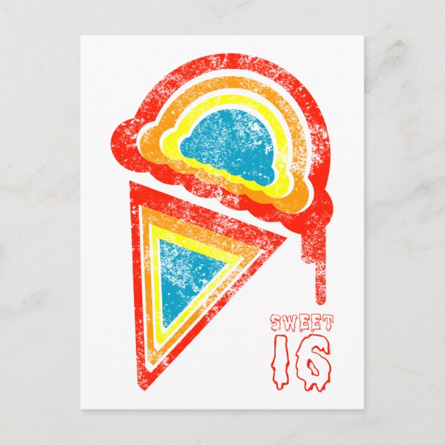 sweet sixteen ice cream dripz postcard (Front)