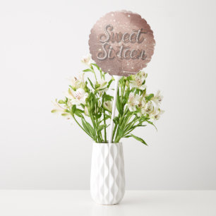 Sweet Sixteen In Rose Gold and Pearls Balloon