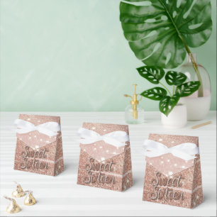 Sweet Sixteen In Rose Gold and Pearls Favor Boxes