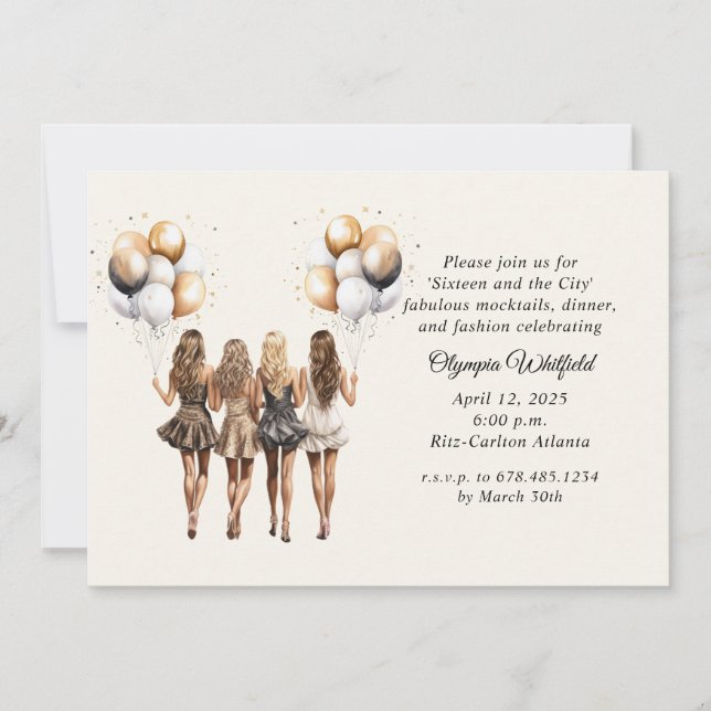 Sweet Sixteen in the City Party Invitation (Front)