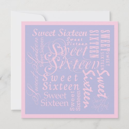 Sweet Sixteen Personalized Invitations