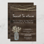 Sweet Sixteen Invitation | Rustic Babys Breath (Front/Back)