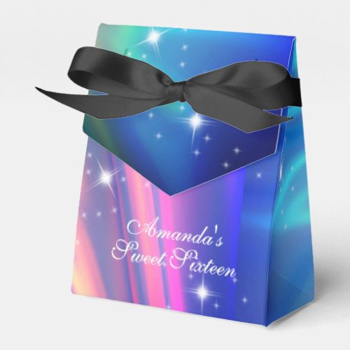 Sweet Sixteen Iridescent Colorful Satin    Favor Boxes