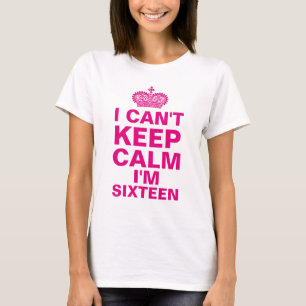 Sweet Sixteen Keep Calm personalized Hot Pink T-Shirt