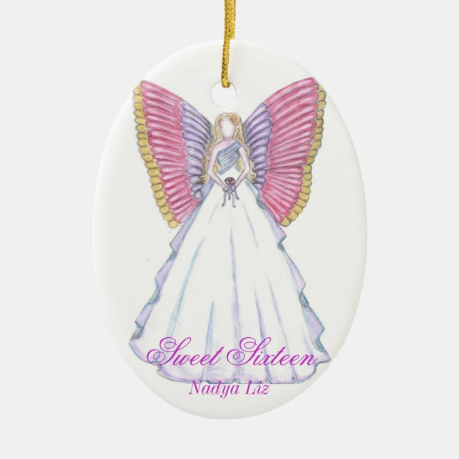Sweet Sixteen Keepsake-Customize Ceramic Ornament (Front)
