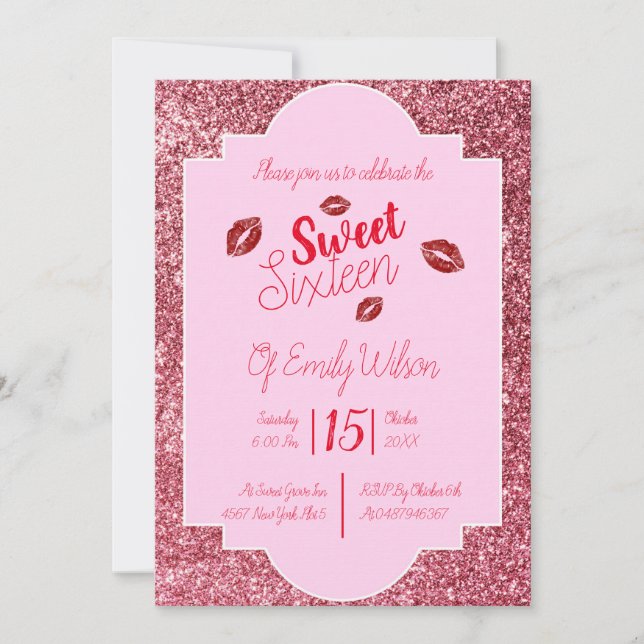 Sweet sixteen kiss invitation (Front)