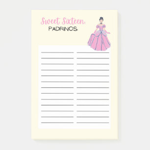 SWEET SIXTEEN  LIST POST-IT NOTES