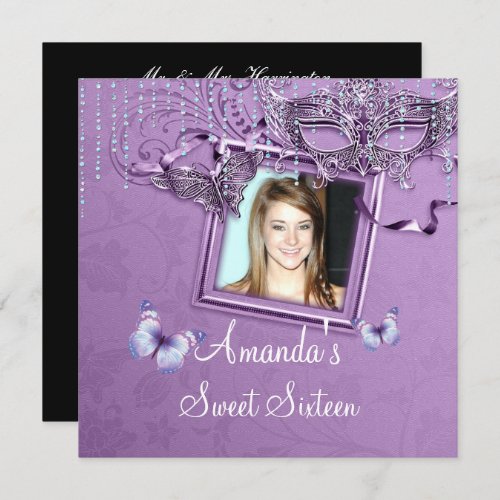 Sweet Sixteen Masquerade Ball Birthday Invitation