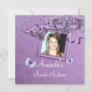 Sweet Sixteen, Masquerade Ball Birthday Invitation