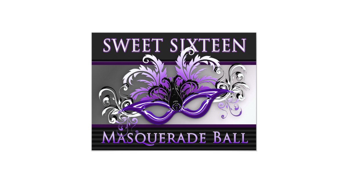 Sweet Sixteen Masquerade Ball Invitations