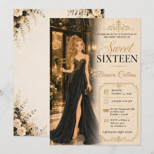 Sweet Sixteen Masquerade Glamour Invitation
