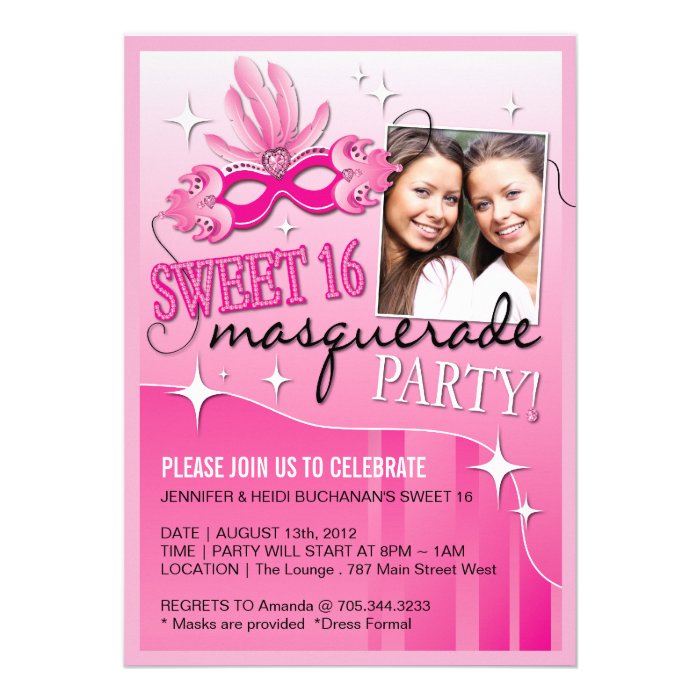 SWEET SIXTEEN MASQUERADE INVITATION