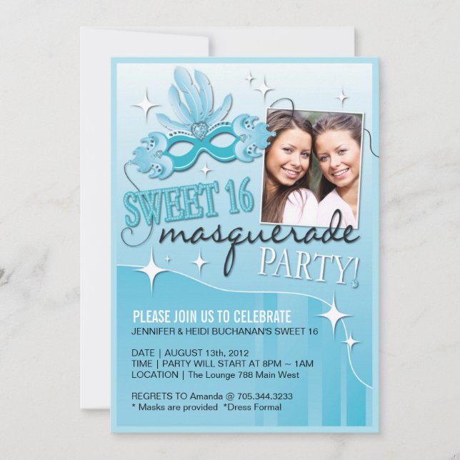 SWEET SIXTEEN MASQUERADE INVITATION (Front)