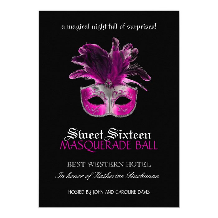 Sweet Sixteen Masquerade Invitation