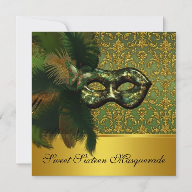 Sweet Sixteen Masquerade Invitation (Front)