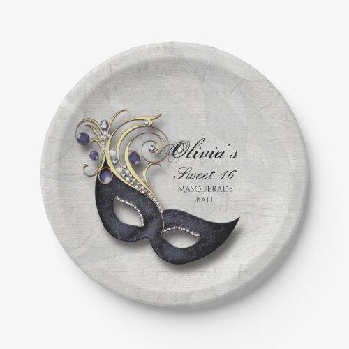 Sweet Sixteen Masquerade Paper Plates