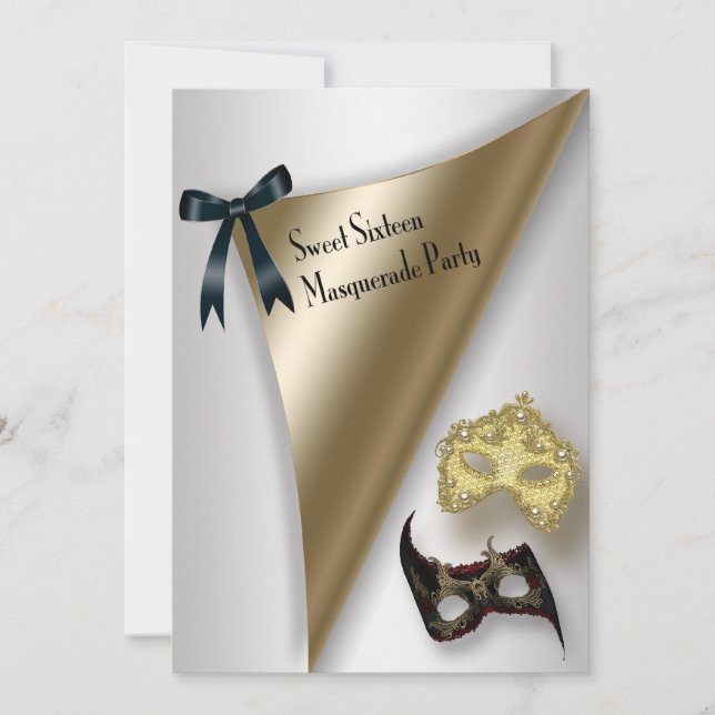 Sweet Sixteen Masquerade Party Invitation (Front)