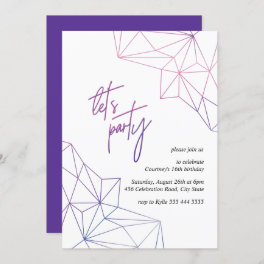 Sweet Sixteen modern geometric birthday party Invitation
