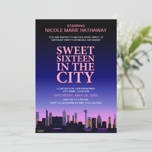 Sweet Sixteen Movie Poster Party Invitation