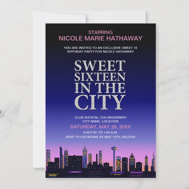 Sweet Sixteen Movie Poster Party Invitation (Front)