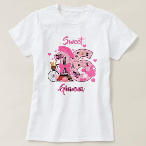 Sweet sixteen Paris Birthday Shirts
