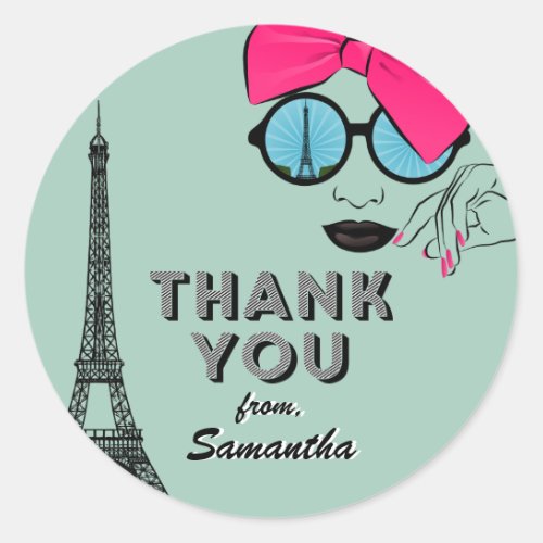 Sweet Sixteen Paris Birthday Thank You Sticker